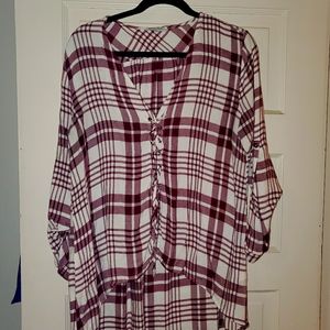 Grace and Lace high low plaid shirt